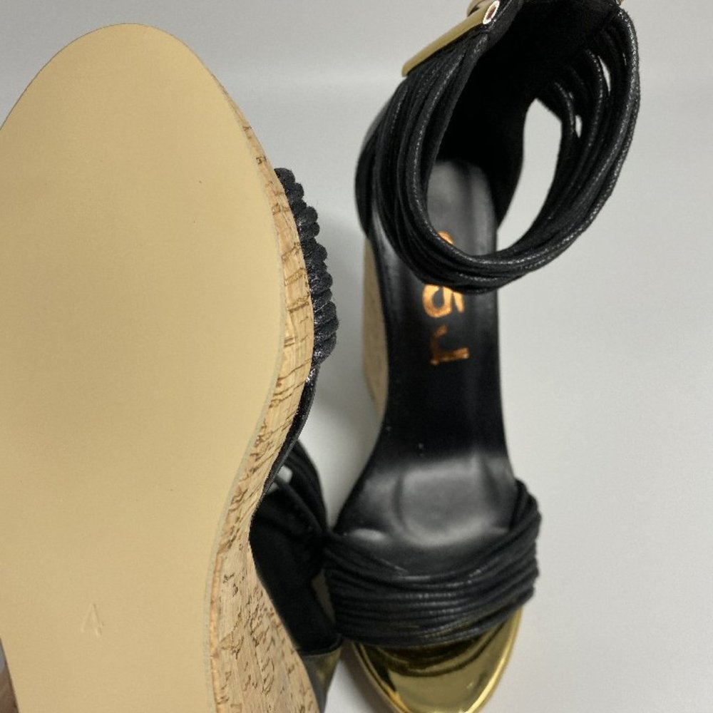 FSJ Women  Platform Cork Wedge High Heel Ankle - Picture 10 of 11